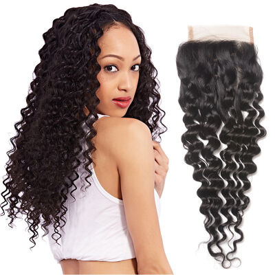 

beauty length Malaysia virgin hair closure deep wave Malaysia human hair lace closure cheap 44 lace closure