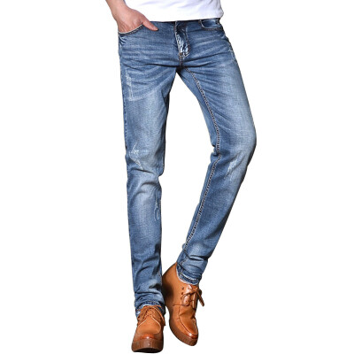 

GLO-STORY jeans men's Korean Slim trousers fashion feet jeans LNK71025 light blue 30