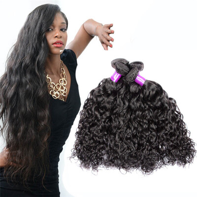 

5 Bundles Malaysian Virgin Hair Water Wave 7A Unprocessed Wet and Wavy Human Hair Extension Malaysian Curly Hair Weave Color 1B