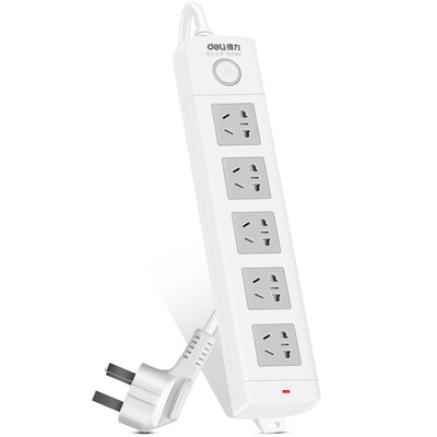 

Deli 18214 new national standard 8 5 m anti-electric total control switch socket plug plug board