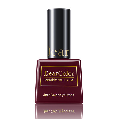 

DearColor black gold and gold oil oil retro red wine DC028 (health and environmental protection can be peelable tear light treatment of light on the nail polish