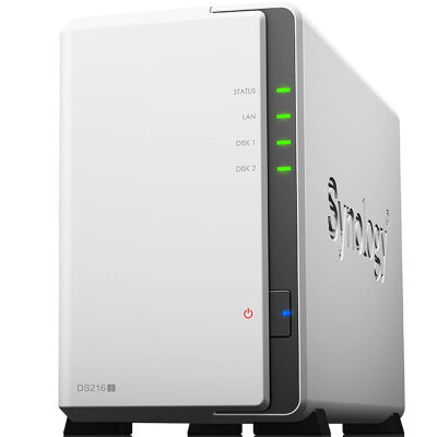 

Synology DS216j in the big push 2 disk NAS network storage server (no built-in hard drive