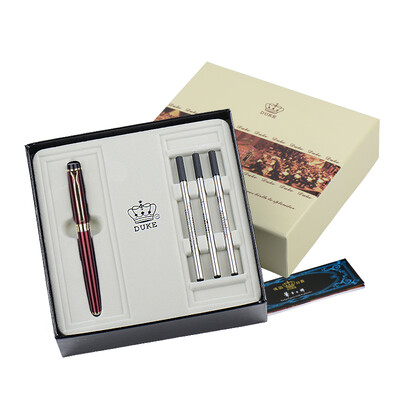 

Duke DUKE Knox gold folder mysterious red pearl pen signature pen Gel Ink pen Pearl pen gift set
