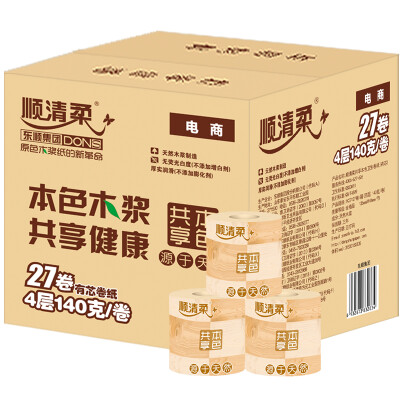 

Shunqing soft toilet paper to share the true color of 4 layers 140g with a core roll paper * 27 volumes (FCL sales)