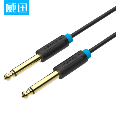 

VISA BACBG 3.5mm turn double 6.5 one minute two stereo audio cable computer mixer cable 6.35mm left and right channel conversion line 1.5 meters black