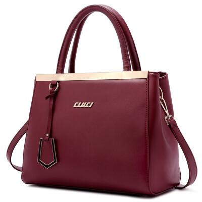 

Ke Lu Chi (CLUCI) trendy handbag new shoulder bag European and American business leather bag female C10380_1 wine red