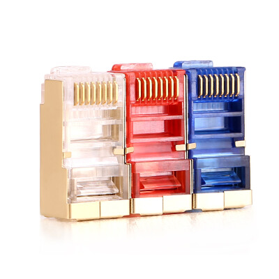 

Ampang (AMPCOM) AMCAT5EBGP010 (BU) shielded crystal head super five gold-plated gold-plated RJ45 network CAT5E network cable connector connector blue 10