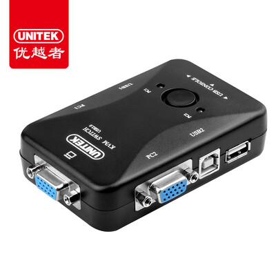 

Улучшенный человек (UNITEK) KVM-переключатели 4 Мульти USB конвертер порт VGA четыре порезать экран дисплея делится клавиатурой 4 в U-8710