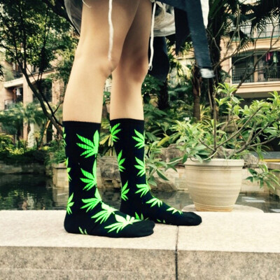 

MyMei Sports Weed Leaf High Ankle Socks Marijuana Cannabis Cotton Casual 1Pair