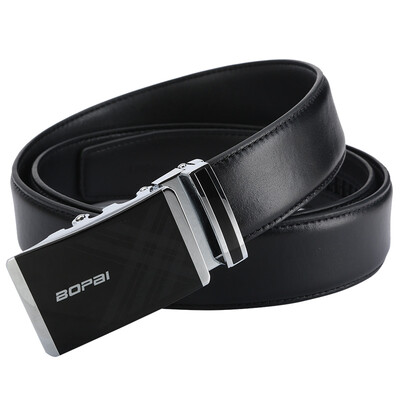 

BOPAI Belt Mens First Layer Leather Automatic Buckle Belt Business Mens Automatic Buckle Casual Pants Black 713-005251