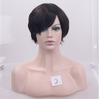 

Brazilian Virgin Hair Chic Cut Short Machine Made Wigs Human Hair Short Length Wigs Non Lace Wigs