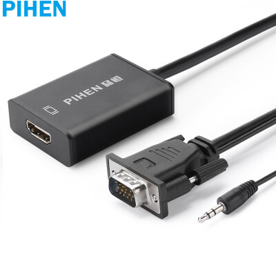 

PIHEN PH-ZHQ014 Конвертер VGA в HDMI с аудиокабельным кабелем преобразования VGA в HDMI Подключение к ноутбуку ТВ-монитор HD-головка 1 метр черный