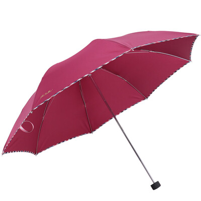 

[Jingdong supermarket] heaven umbrella strong water-repellent collision cloth a dry three fold sunny umbrella deep green 307E