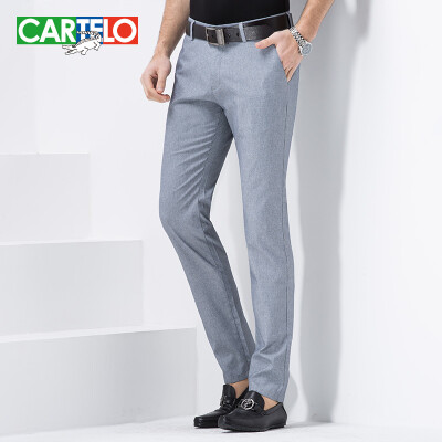 

CARTELO) casual pants male 2017 summer thin section fashion leisure business wild men trousers 88015 light gray 32