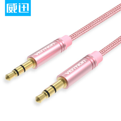 

Wei Xun VENTION aux audio line car with 35mm male male headphone cable phone Tablet PC audio amplifier 05 meters rose gold P350AC050-MM