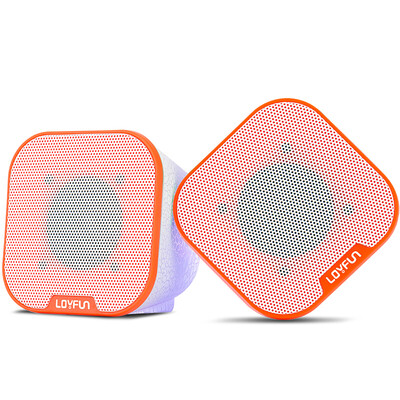 

Lele (LOYFUN) LF-807 мини стерео компьютер настольный аудио портативный мобильный телефон сабвуфер (белый оранжевый)