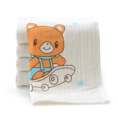 

Bamboo one hundred bamboo fiber baby towel double gauze soft water children bamboo charcoal towel cartoon printing male three boxed