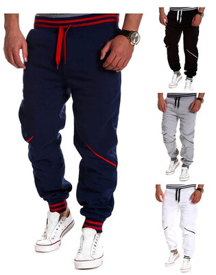 

New men's pants casual contrast color splice sports