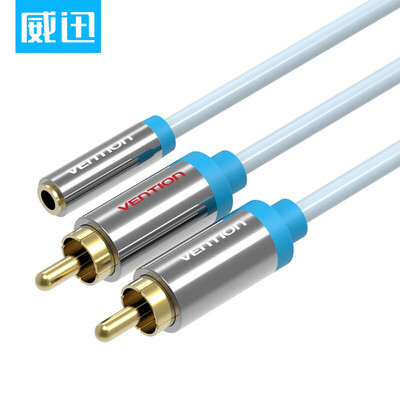 

Weining VENTION 35mm mother to double lotus male red&white RCA line one two audio transfer line ice blue 3 meters VAB-R01-S300
