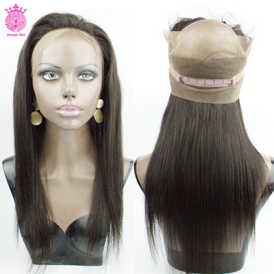 

360 Lace Frontal Closure Peruvian Virgin Hair Straight Female Star Hair With Baby Hair and Bleach Knot Peruvian Straight Virgin