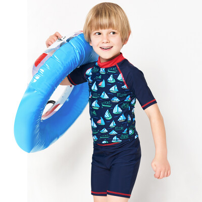 

Yizi (EZI) children's separate swimsuit boy baby baby sunscreen surfing suit Ezi16082 sailing printing 100cm