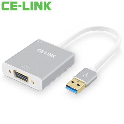 

CE-LINK 1918 Конвертер USB3.0 в VGA поставляется с совместимым с памятью USB2.0 подключением к компьютеру HD TV проекция 1080P оболочка из алюминиевого сплава 15 см серебро