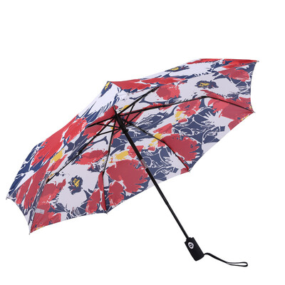 

happyrain German umbrella female sunscreen three fold folding UV automatic umbrellas umbrellas sun umbrella Tsulin gem flowers