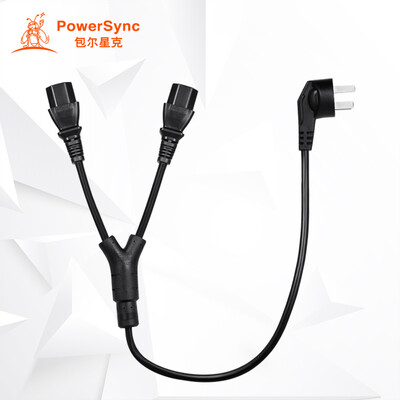 

PowerSync MPCPRT0150 computer host monitor a sub-power line 90 degrees three plug 180 degrees a sub-two words black tail 15 meters