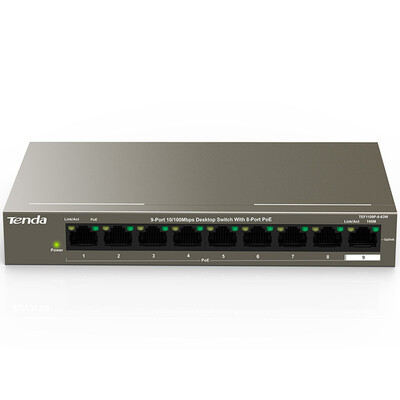

Tenda (Tenda) TEG1009P-EI 9 гигабитный сетевой коммутатор 8 PoE разветвитель питания сети инжиниринга предприятия