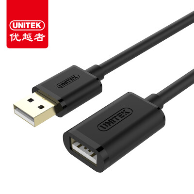 

(UNITEK) Y-C428EBK high-speed USB2.0 data extension cord 1 meter computer USB A male to A female extension cable (AM-AF) gold-plated head