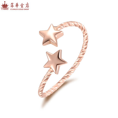 

Cuihua (CUIHUA ZHUBAO) Star 18K gold rose gold fashion ring female models 1.4-1.6 grams