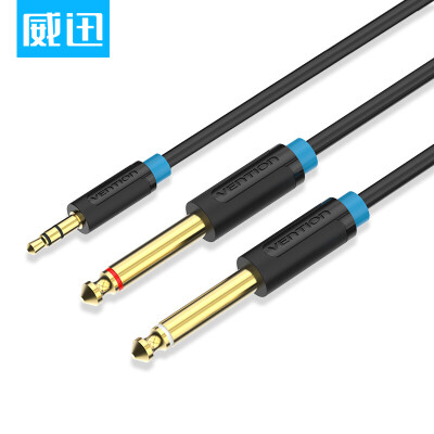 

VISA BACBG 3.5mm turn double 6.5 one minute two stereo audio cable computer mixer cable 6.35mm left and right channel conversion line 1.5 meters black
