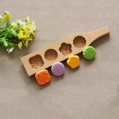 

Kitchen baking tools wooden moon cake mold mung bean pastry pasta pumpkin biscuits rice cakes cleansing fruit bread mold four flowers