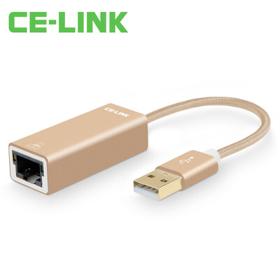 

CE-LINK 1996 USB20 cable 100M network card-free drive 100M Ethernet adapter USB to RJ45 Mac laptop flat panel external network card aluminum alloy gold