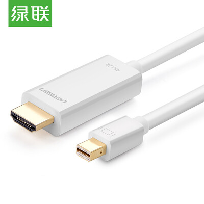 

Green Alliance UGREEN Mini DP to HDMI conversion line Mini Displayport 4K HD cable Apple MacBook lightning interface access TV cable 2 meters white 10452