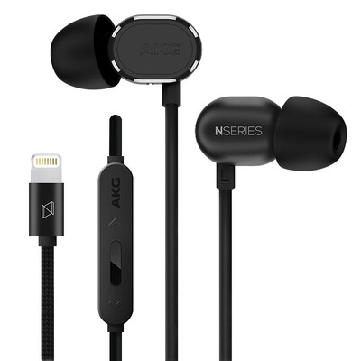 

Любовь технологии (AKG) N20LT в ухо стиль наушники Apple телефон Молния интерфейс HIFI гарнитура гарнитура проволоки трех ключевых наушников черный