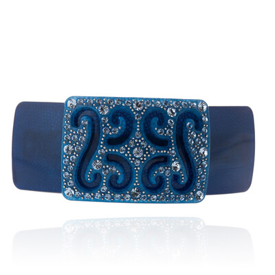 

Royal salsa (Royalsasa) headdress hair ornaments cross-clamp spring chuck hair hockey clip acrylic imitation crystal ink blue