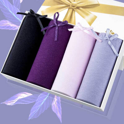 

Miss Yu Zhaolin underwear cotton low waist breathable women's underwear four mixed gift box uniform