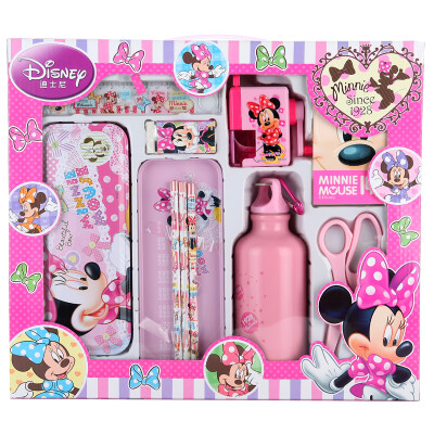 

Disney children's school supplies schoolchilds stationery suits pencil cases pencil sharpener hand eraser student feet suit gift box Minnie random hair Z6979