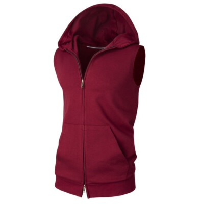 

2016 New men' fashion sleeveless hoodie