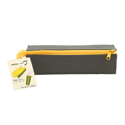 

KOKUYO Japan imported C2 portable pencil case / pencil bag / stationery bag / storage bag dark green + yellow F-VBF122-3