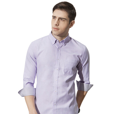 

Red Bean Hodo Men Men Dress Up Оксфорд Спиннинг воротник с длинным рукавом Фиолетовый 39