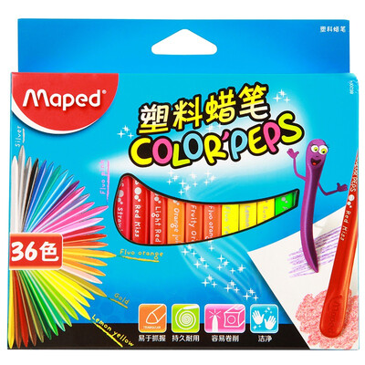 

Ма Peide (Maped) CH862004 Rollable вырезать два цвета пластиковой коробке 36 цветных мелков