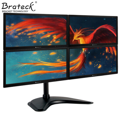 

Brateck LDT07-T048 (13-27 дюймов) Держатель для ЖК-экрана с четырьмя экранами Универсальный портативный мультиэкранный дисплей с кронштейном Пневматическое основание Настенный кронштейн
