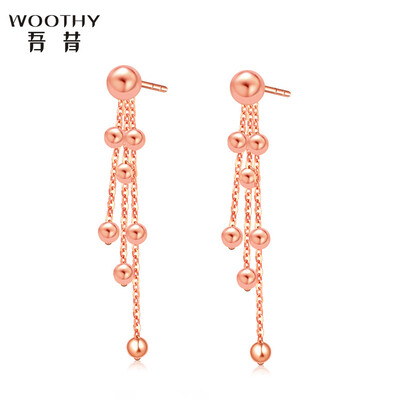 

I am the jewelry 18K gold fashion tassel ear nail temperament rose gold earrings