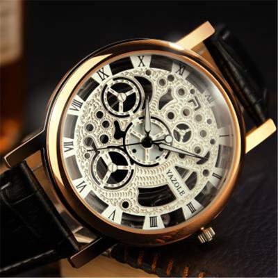 

YAZOLE 2016 Skeleton Watch Men Top Brand Luxury Famous Gold Male Clock Quartz Watch Wrist For Men Quartz-Watch relogio masculino