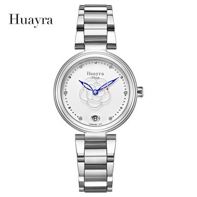 

Brand Luxury Huayra Fashion Creative Flower Second Hands Водонепроницаемая сталь Автоматические женские часы HY1102
