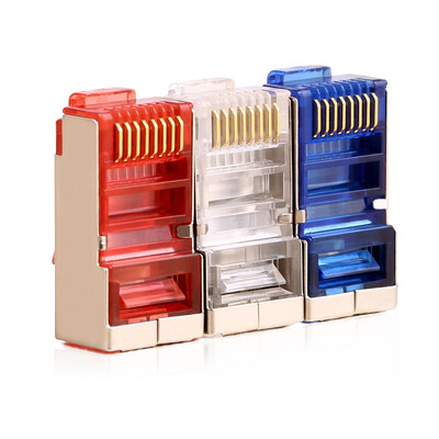 

Ampang AMPCOM AMCAT6B050 RD shielded crystal head six categories 50U gold-plated RJ45 network pure copper Gigabit Ethernet connector connector red 50