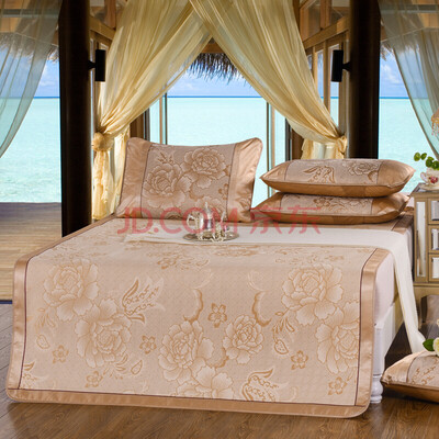 

Antarctic mats mattresses printed ice mats three-piece widened foldable mats peony-gold 1.5 m beds