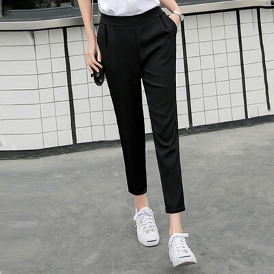

VIVAHEART thin section chiffon small feet wide leg Harlan pants legs loose waist leisure pants VWKX174248 black L